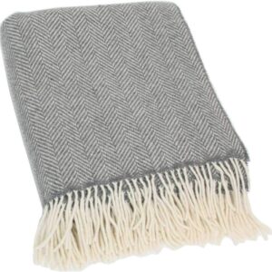 Grey Blanket Grey Wool Throw Supersoft Cashmere Fluffy Merino Wool 6 ft x 4.5 ft Classic Herrignbone Pattern Irish Artisan Weaving Mill i##e##s: Heirloom quality ^^ Woven in Ireland :i##e##s